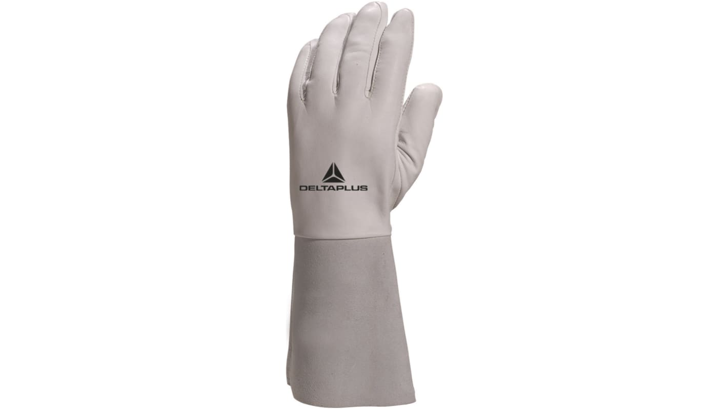 Delta Plus GFA115K Grey Leather Welding Work Gloves, Size 10