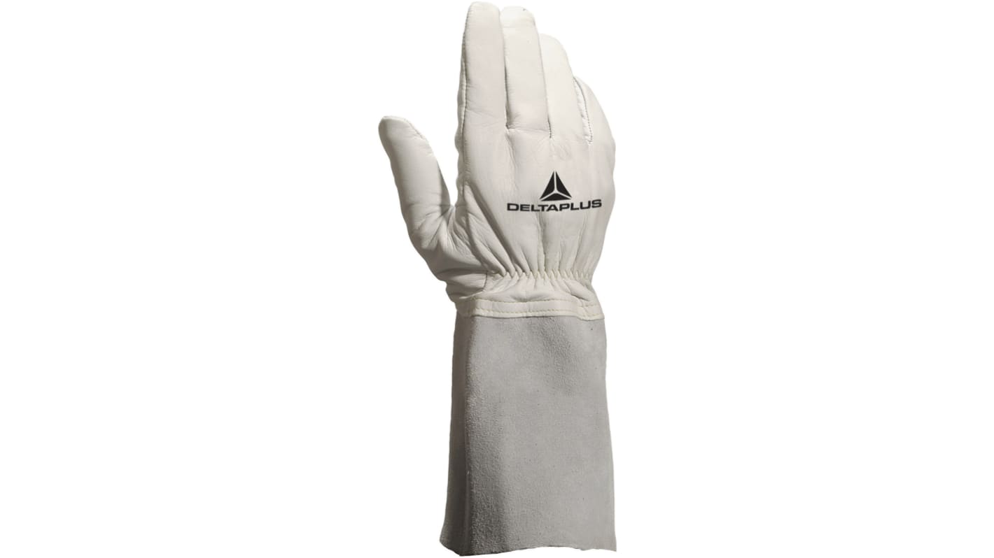 Delta Plus TIG15K Grey Leather Welding Work Gloves, Size 8