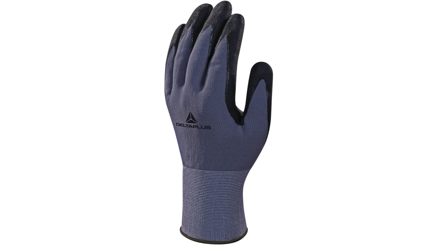 Delta Plus VE726 Black, Grey Polyamide, Spandex Abrasion Resistant, Cut Resistant, Tear Resistant Work Gloves, Size 11,