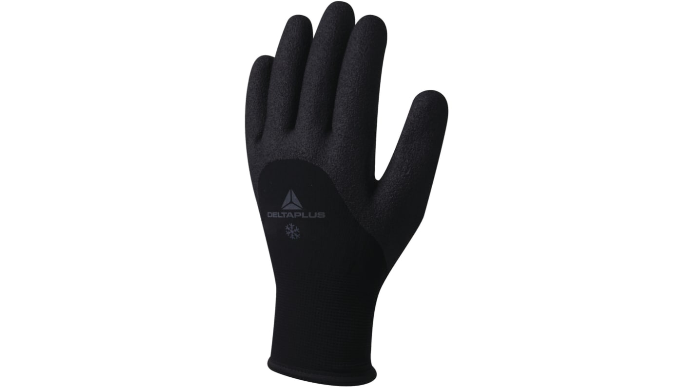 Delta Plus HERCULE VV750 Black Acrylic, Polyamide Waterproof Work Gloves, Size 9, Nitrile Coating