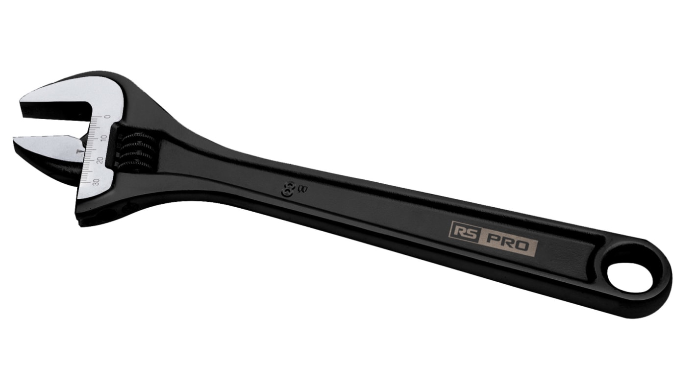 RS PRO Adjustable Spanner, 207 mm Overall, 29mm Jaw Capacity, Metal Handle