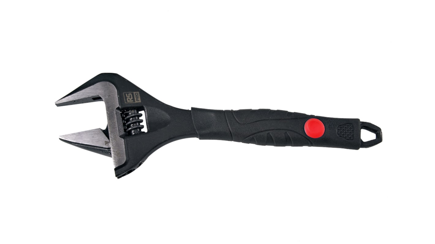 RS PRO Adjustable Spanner, 255 mm Overall, 50mm Jaw Capacity, Plastic Handle