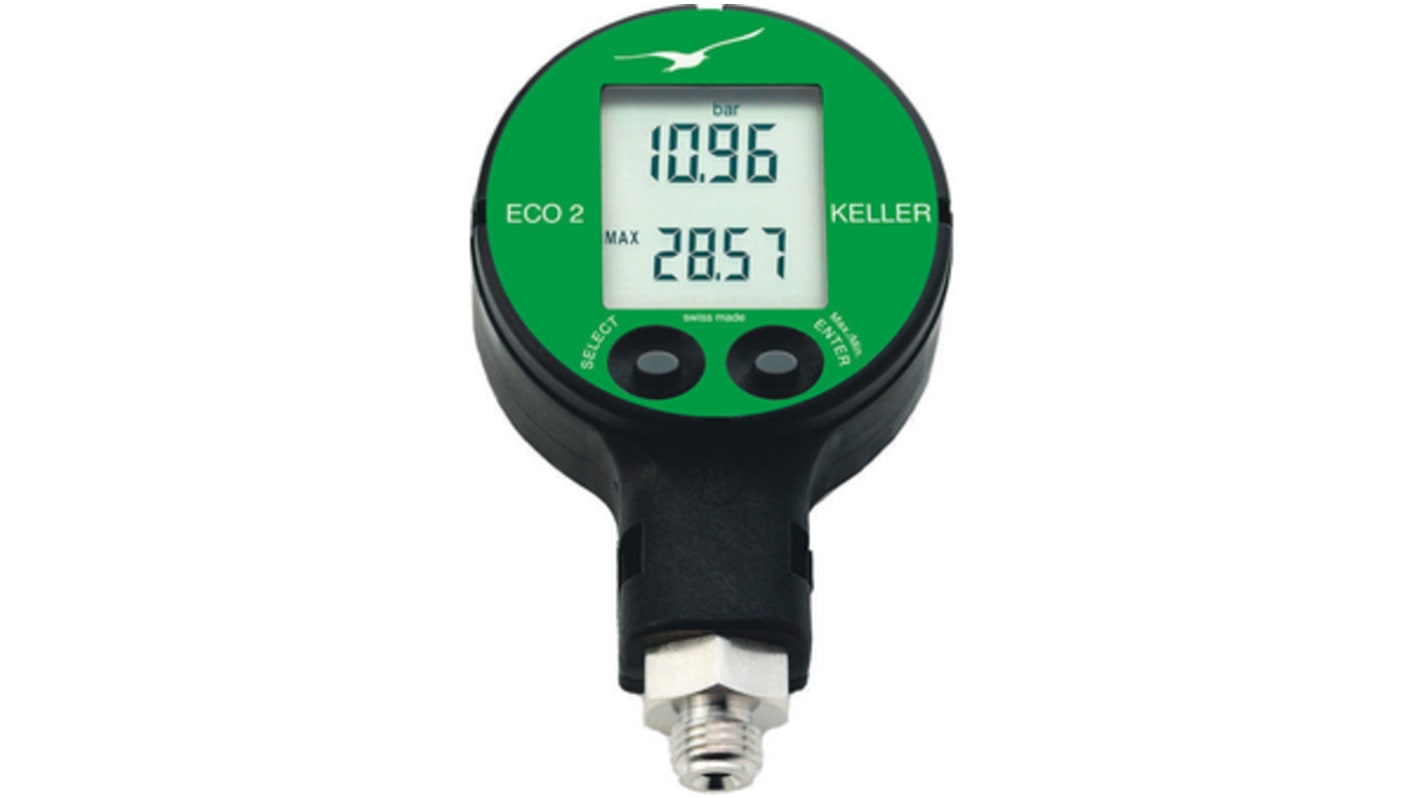 Keller ECO Series Pressure Sensor, -1bar Min, 30bar Max, Display Output, Absolute Reading
