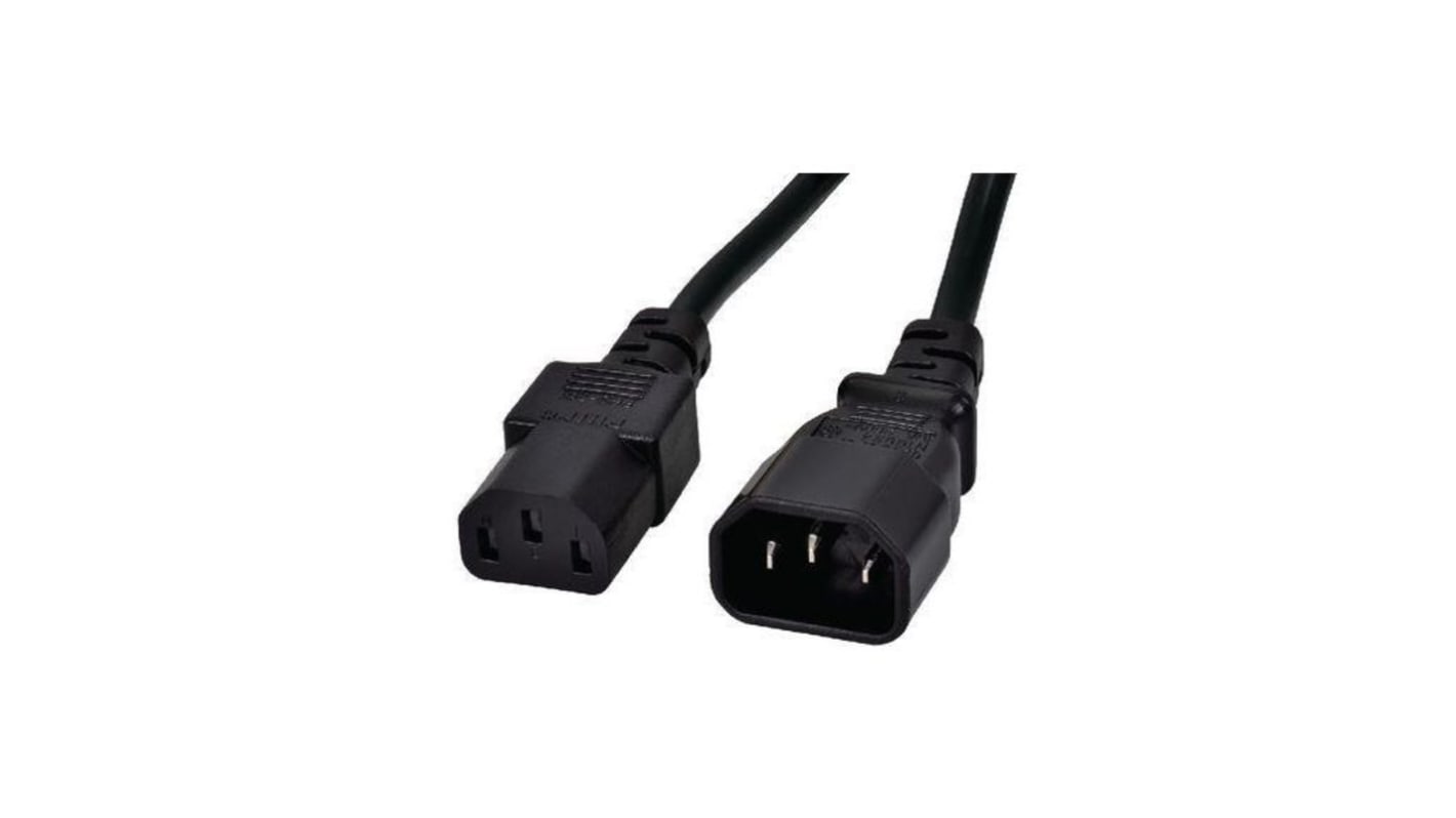 1-Avel, Mains, 500mm 3 Core, Black Polyvinyl Chloride PVC Power Cable