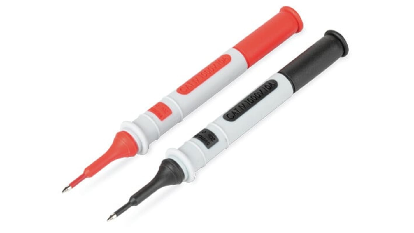 WAGO 2mm Prüfspitzen Schwarz, Rot 2mm, 1kV / 10A