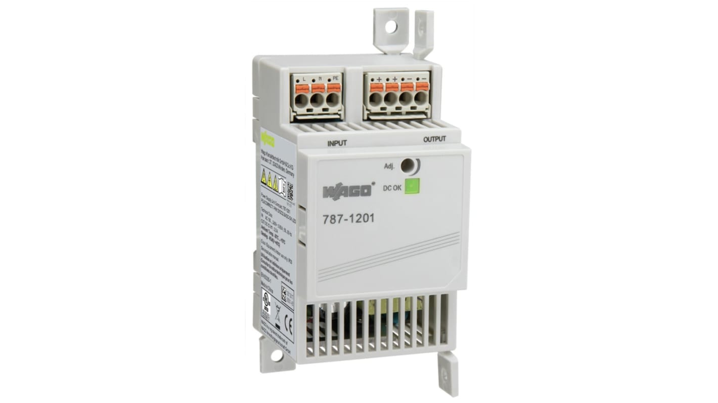 WAGO DIN Rail Power Supply, 230V, 12V dc, 2.5A Output