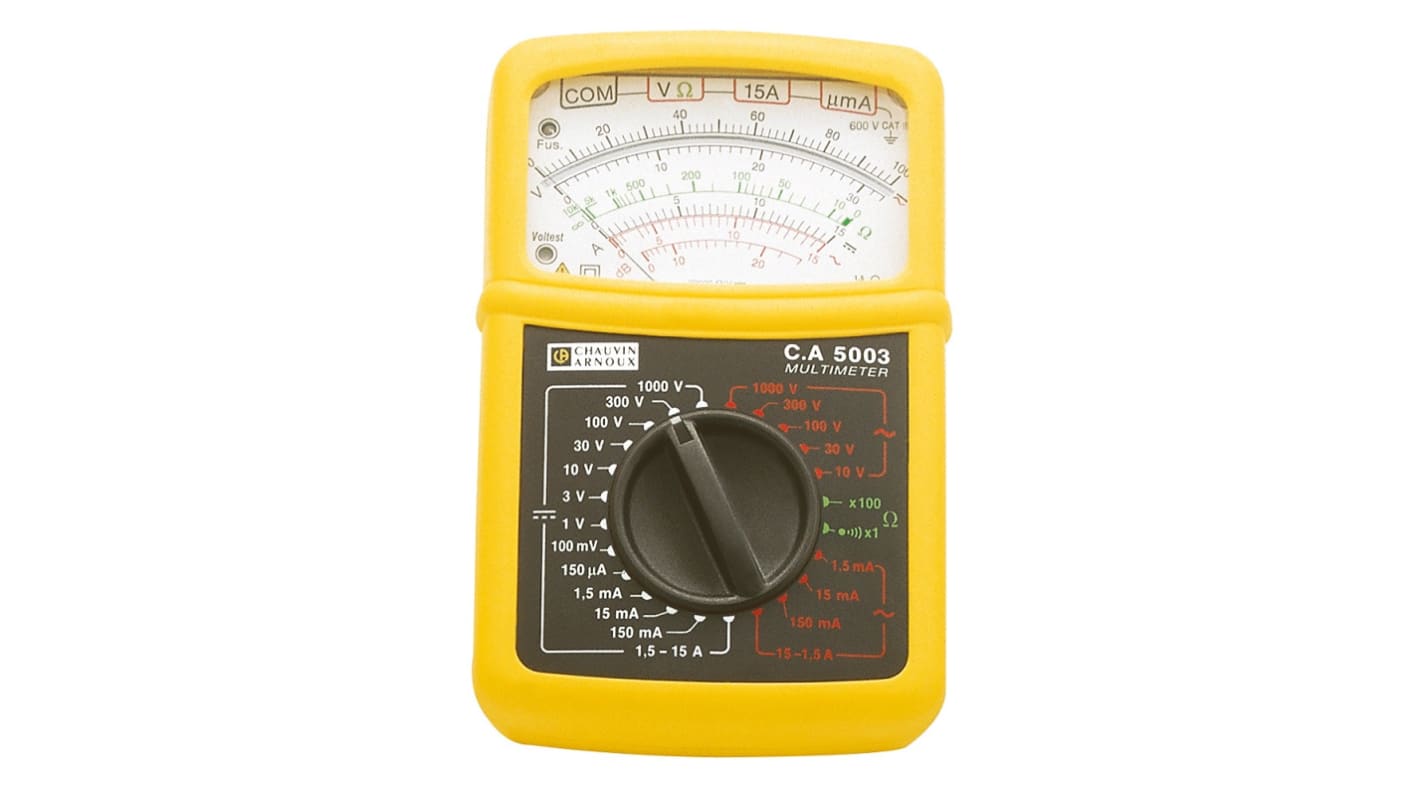 Chauvin Arnoux CA 5003 Handheld Multimeter, 15A ac Max, 15A dc Max, 1000V ac Max - RS Calibrated