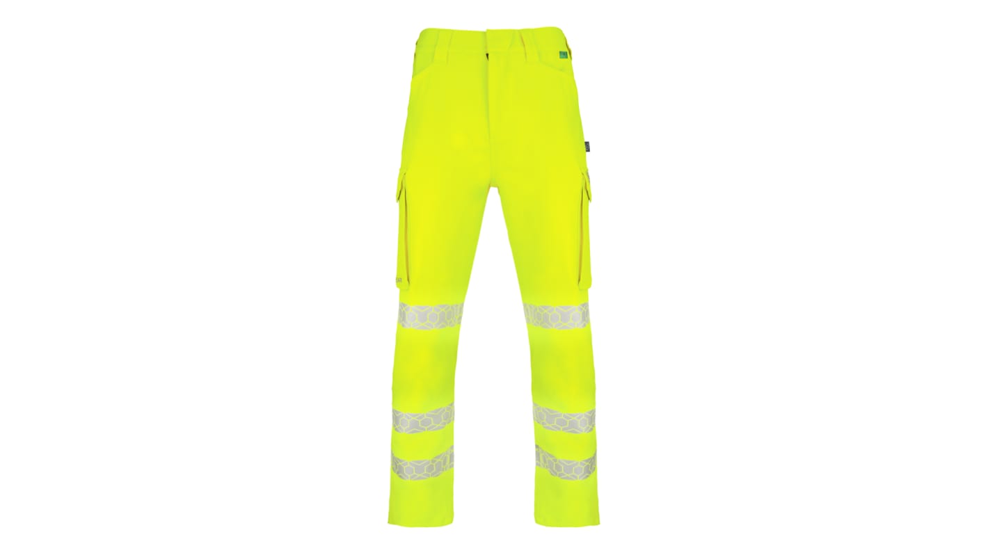 Beeswift EWCTR Yellow Comfortable, Soft Hi Vis Trousers 38in Leg Length 31in