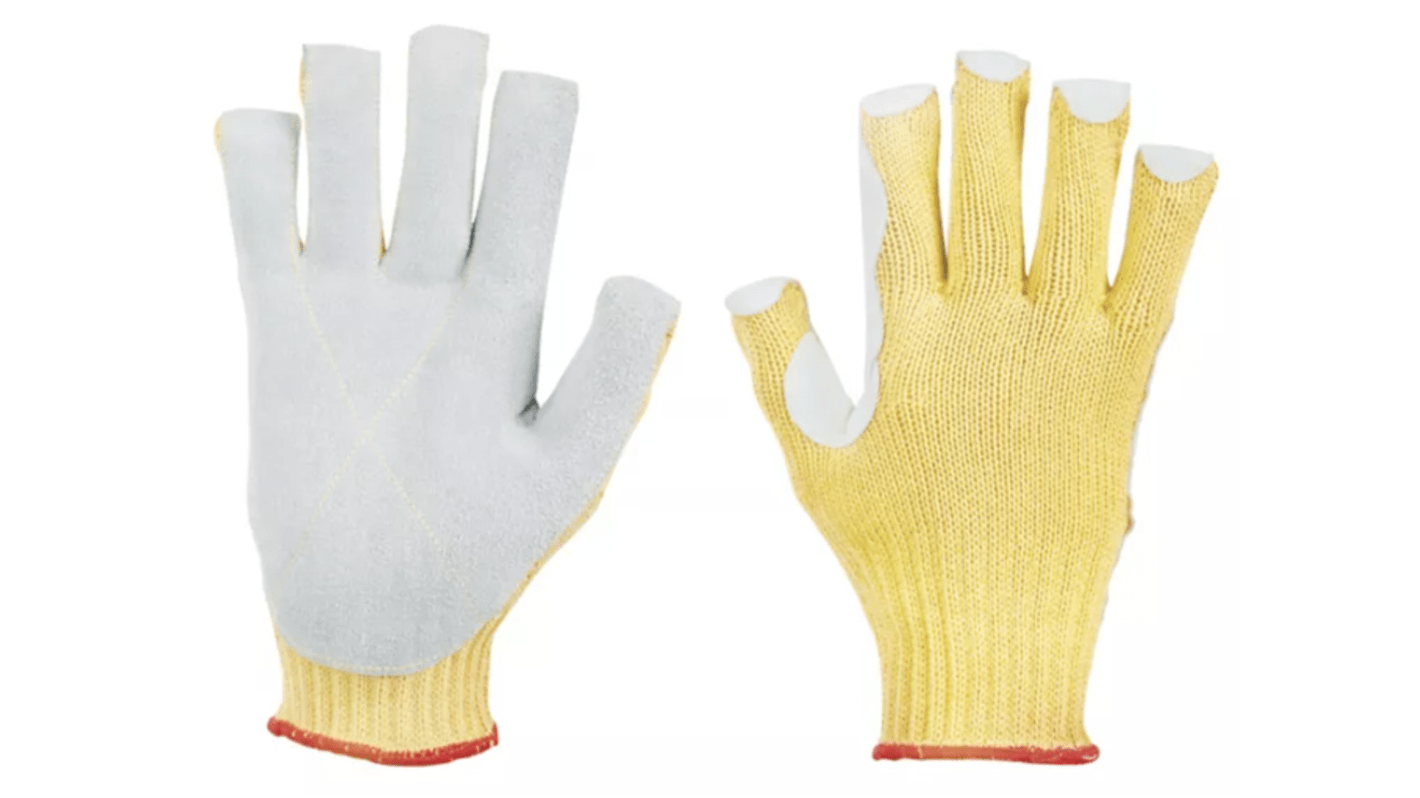 Honeywell Safety K-MEX L 995 Grey, Yellow Leather, Para-aramid Cut Resistant, Heat Resistant Work Gloves