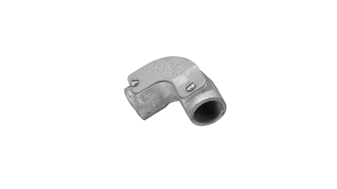 Clipsal Electrical, Conduit Fitting, 20mm Nominal Size, 20mm, Galvanised Iron, Grey