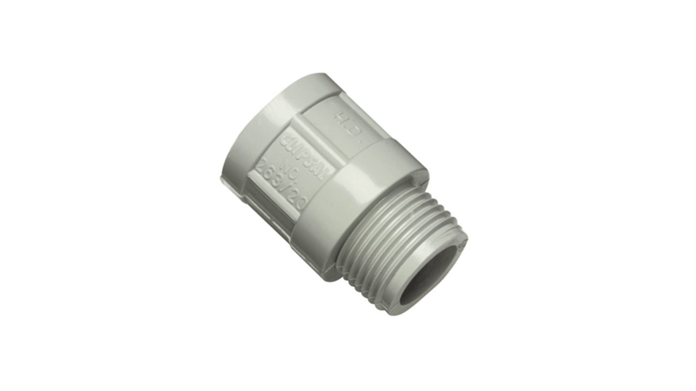 Clipsal Electrical Adapter, Conduit Fitting, 40mm Nominal Size, 40mm, PVC, Grey