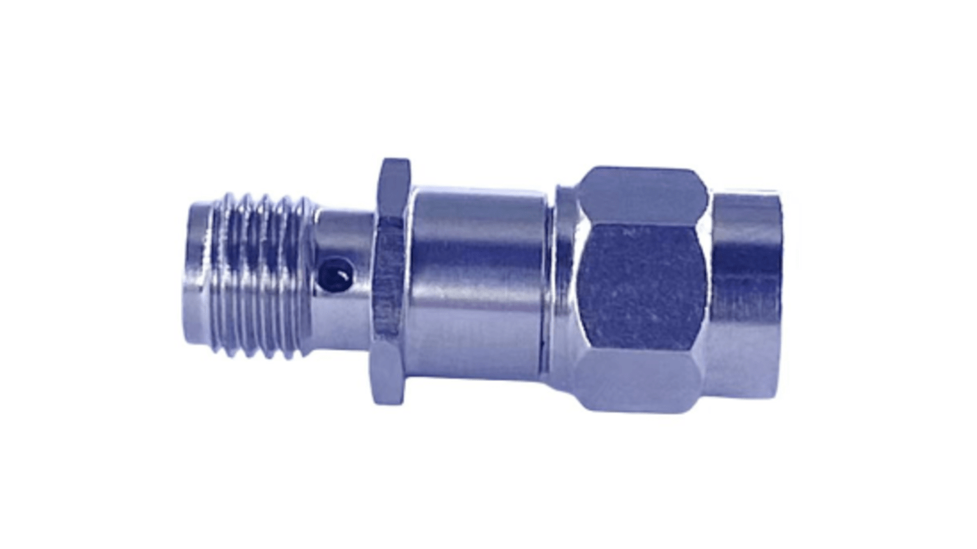 RS PRO 50Ω RF Attenuator Straight SMA Connector SMA Plug to Socket 1dB, Operating Frequency 6GHz