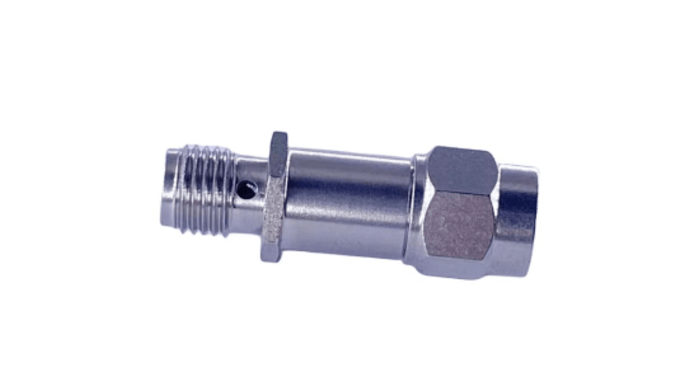 RS PRO 50Ω RF Attenuator Straight SMA Connector SMA Plug to Socket 20dB, Operating Frequency 18GHz