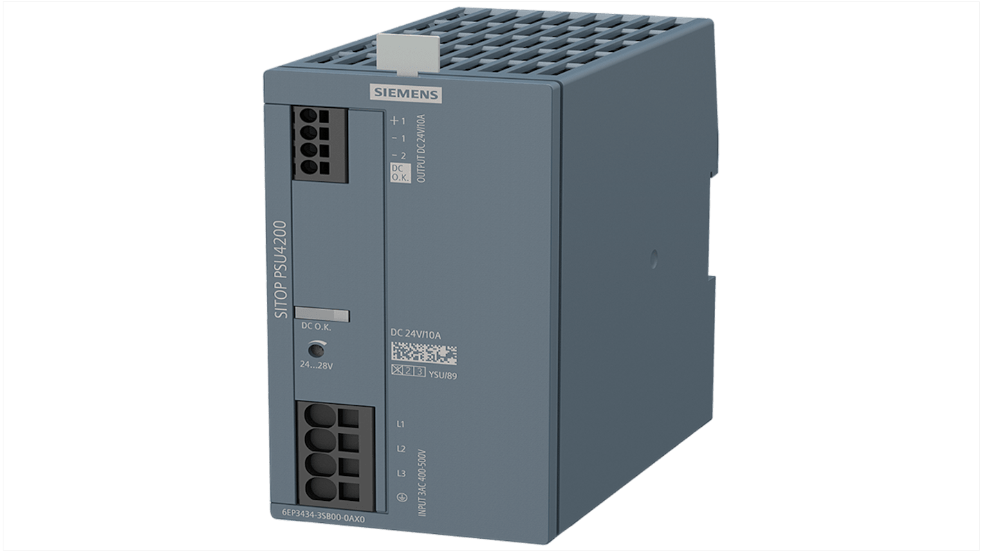 Siemens SITOP PSU4200 24 V / 10 A 3-Phasen DIN-Schienen Netzteil, 400 → 500V ac, 24V dc / 10A