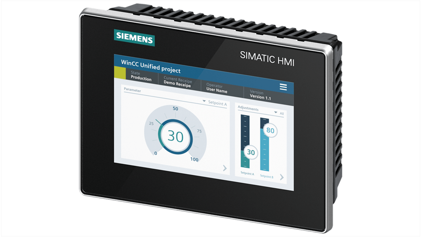 Siemens 6AG1128-3GB06-4AX1, SIPLUS, HMI-Panel, MTP700 Unified Comfort, TFT, 800 x 480, 7 Zoll