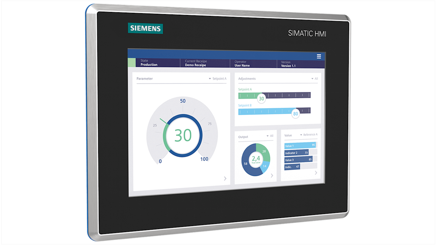Siemens 6AV2128 Series MTP1000 Unified Comfort HMI Panel - 10.1 in, TFT Display, 1280 x 800