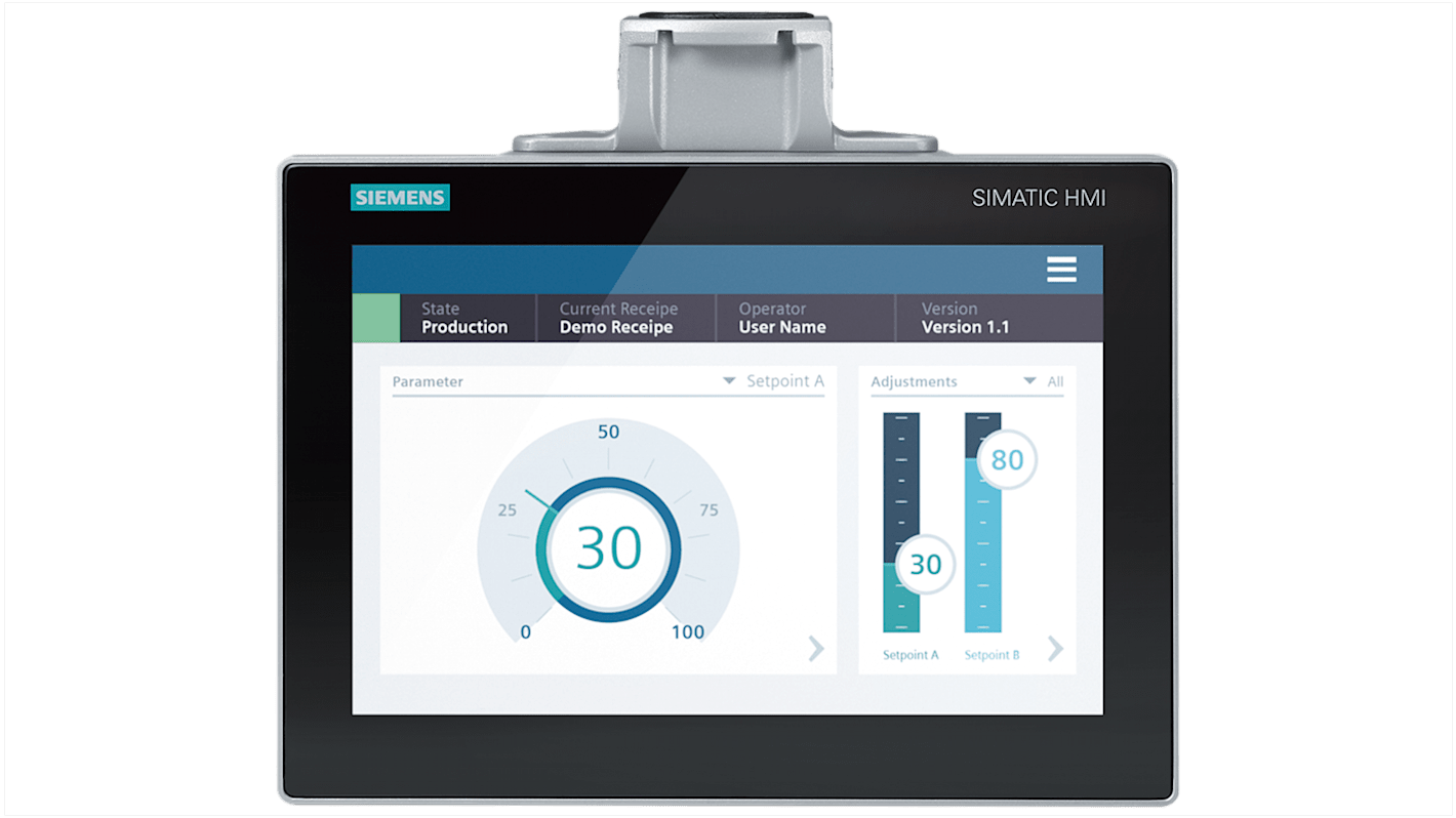 Siemens 6AV2128 Series MTP1200 Unified Comfort HMI Panel - 12.1 in, TFT Display, 1280 x 800