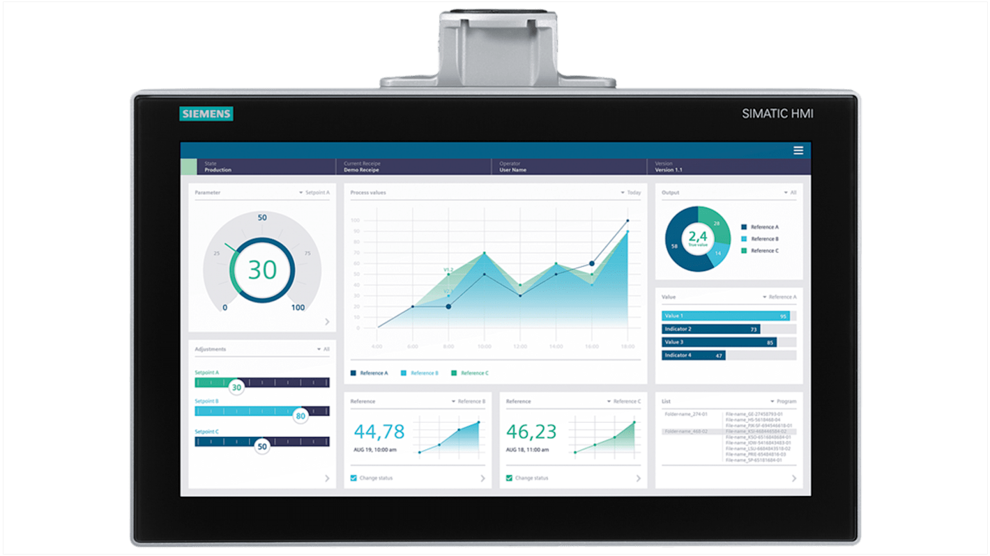 Siemens 6AV2128-3UB27-0AX0, SIMATIC, HMI-Panel, MTP1900 Unified Comfort, TFT, 1920 x 1080pixels, 18,5 Zoll