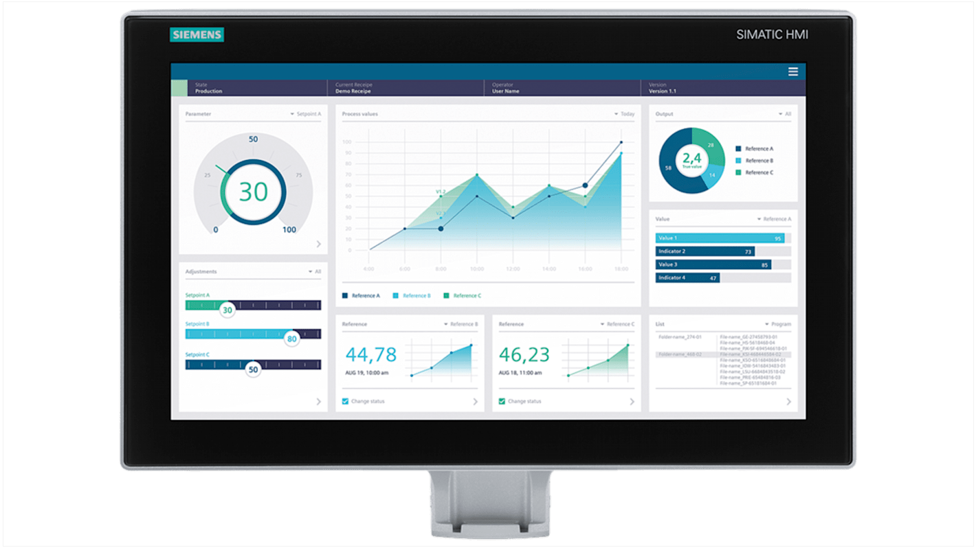 Siemens 6AV2128-3UB27-1BX0, SIMATIC, HMI-Panel, MTP1900 Unified Comfort, TFT, 1920 x 1080pixels, 18,5 Zoll