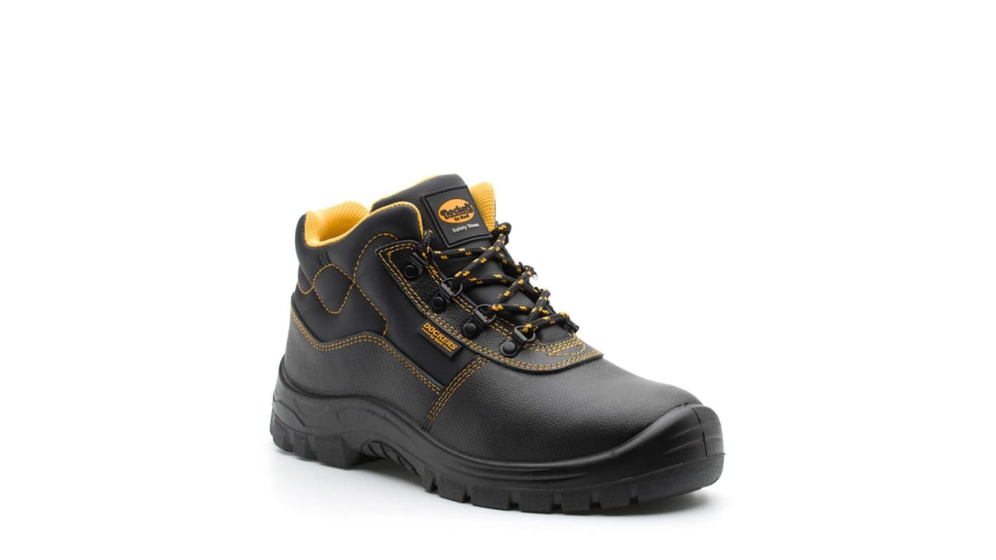 Dockers by Gerli BULLET S3 Unisex Black Steel Toe Capped Safety Shoes, UK 9, EU 43
