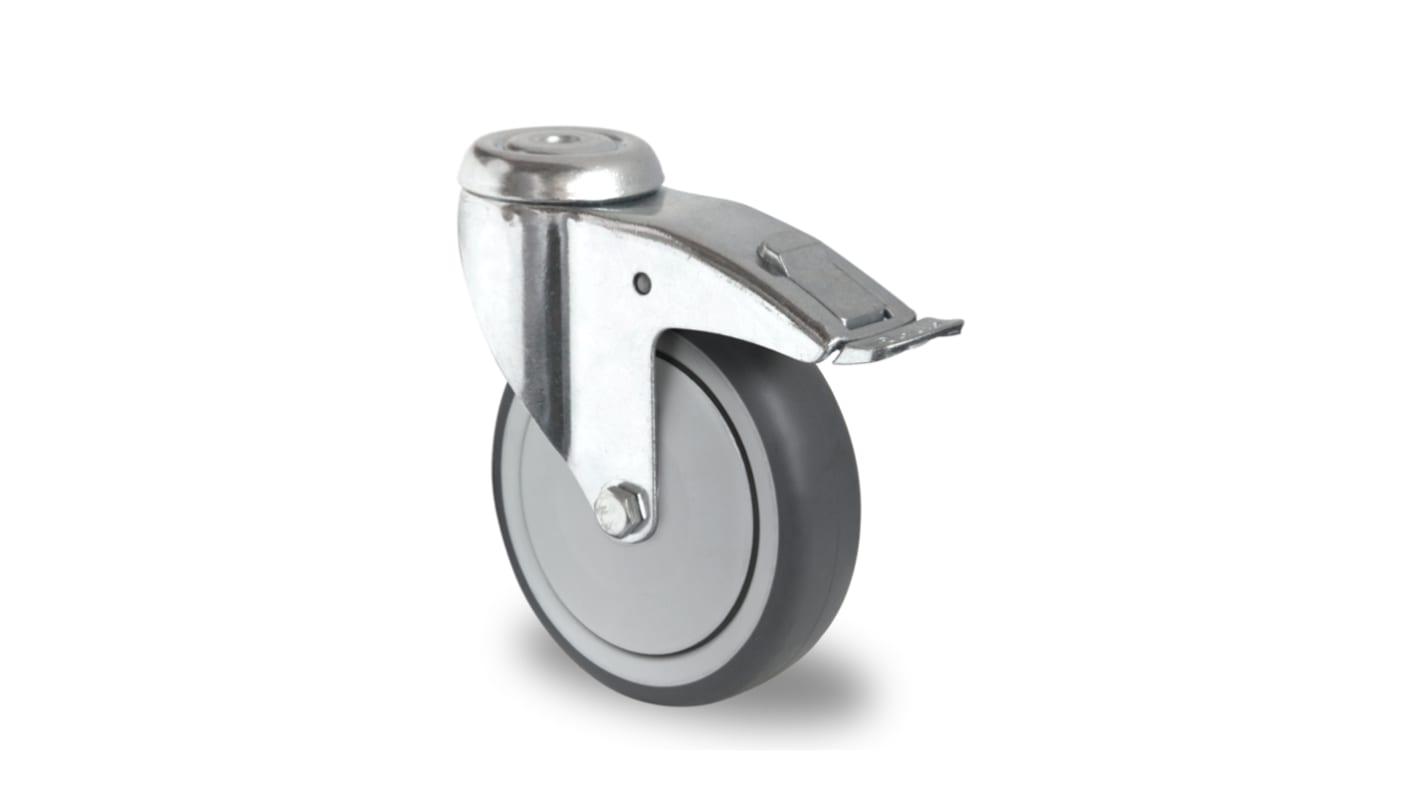 RS PRO Braked Swivel Castor Wheel, 75kg Capacity, 75mm Wheel