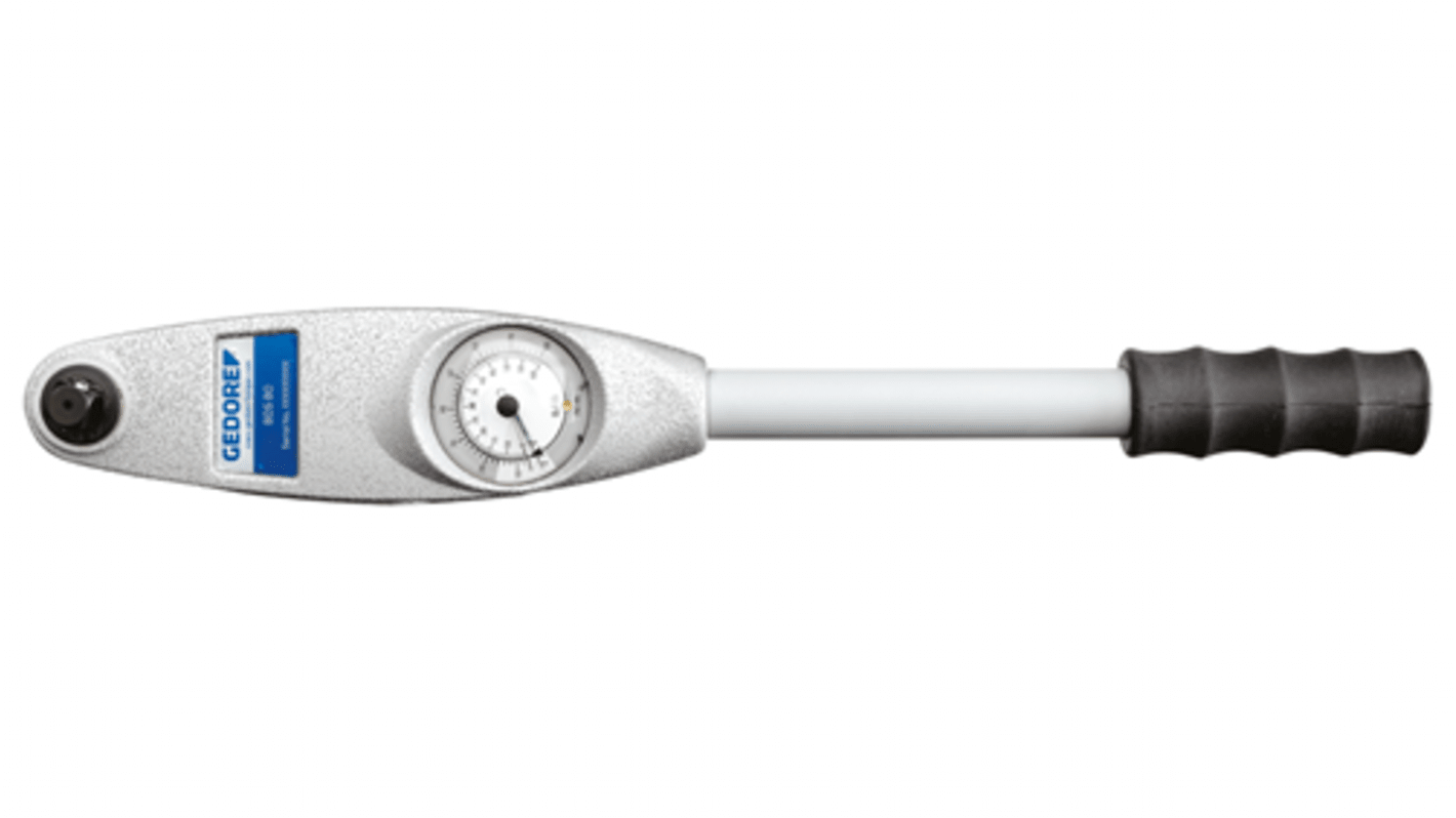 Gedore ADS 8 Dial Torque Wrench, 1.6 → 8Nm, 1/4 in Drive, Square Drive, 61 x 45mm Insert