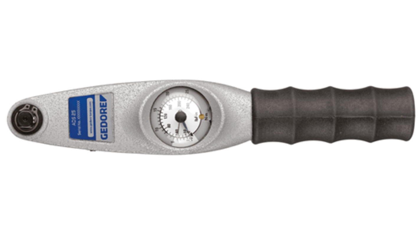 Gedore ADS 40 FS Dial Torque Wrench, 8 → 40Nm, 3/8 in Drive, Square Drive, 61 x 45mm Insert