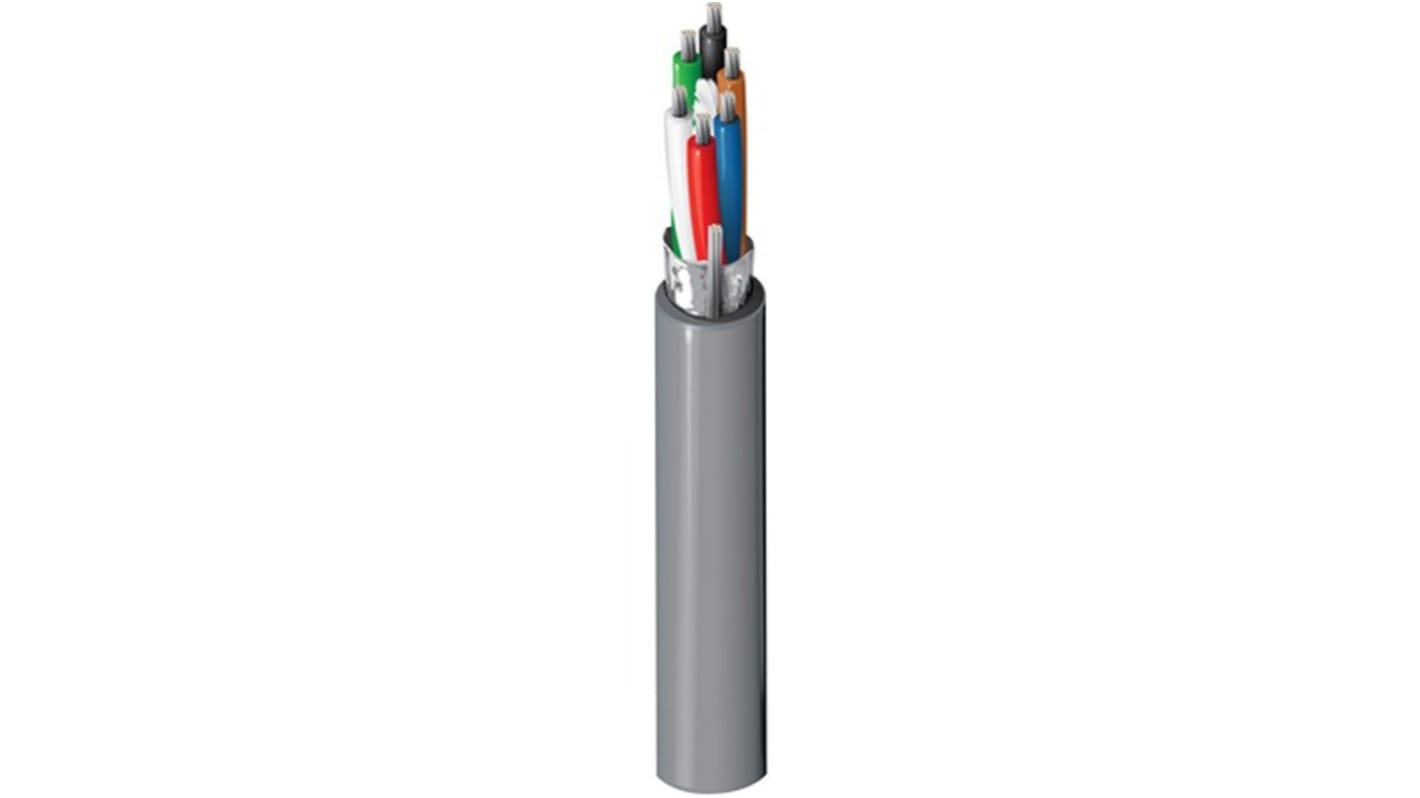 Cable de datos apantallado Datos Belden 9536 de 6 conductores, 0,2 mm2, 24 AWG, long. 152m Cromo