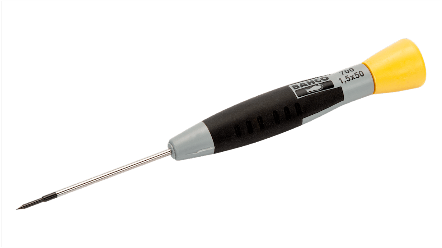 Bahco Slotted  Screwdriver, 1,5 mm Tip, 50 mm Blade, 137 mm Overall