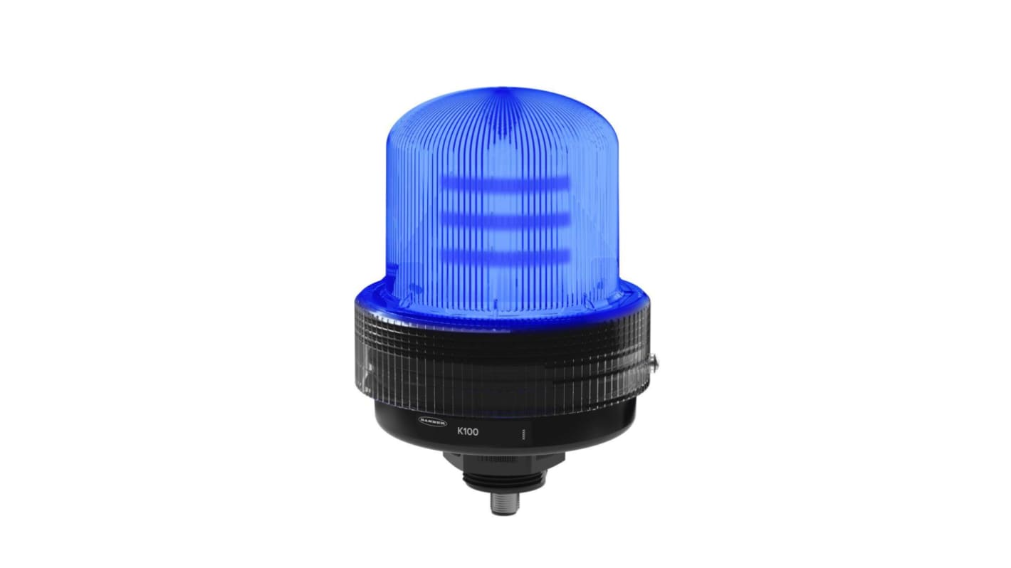 Banner 蓝色闪光LED警示灯, 12 → 48 V 直流, 底座安装, IP66