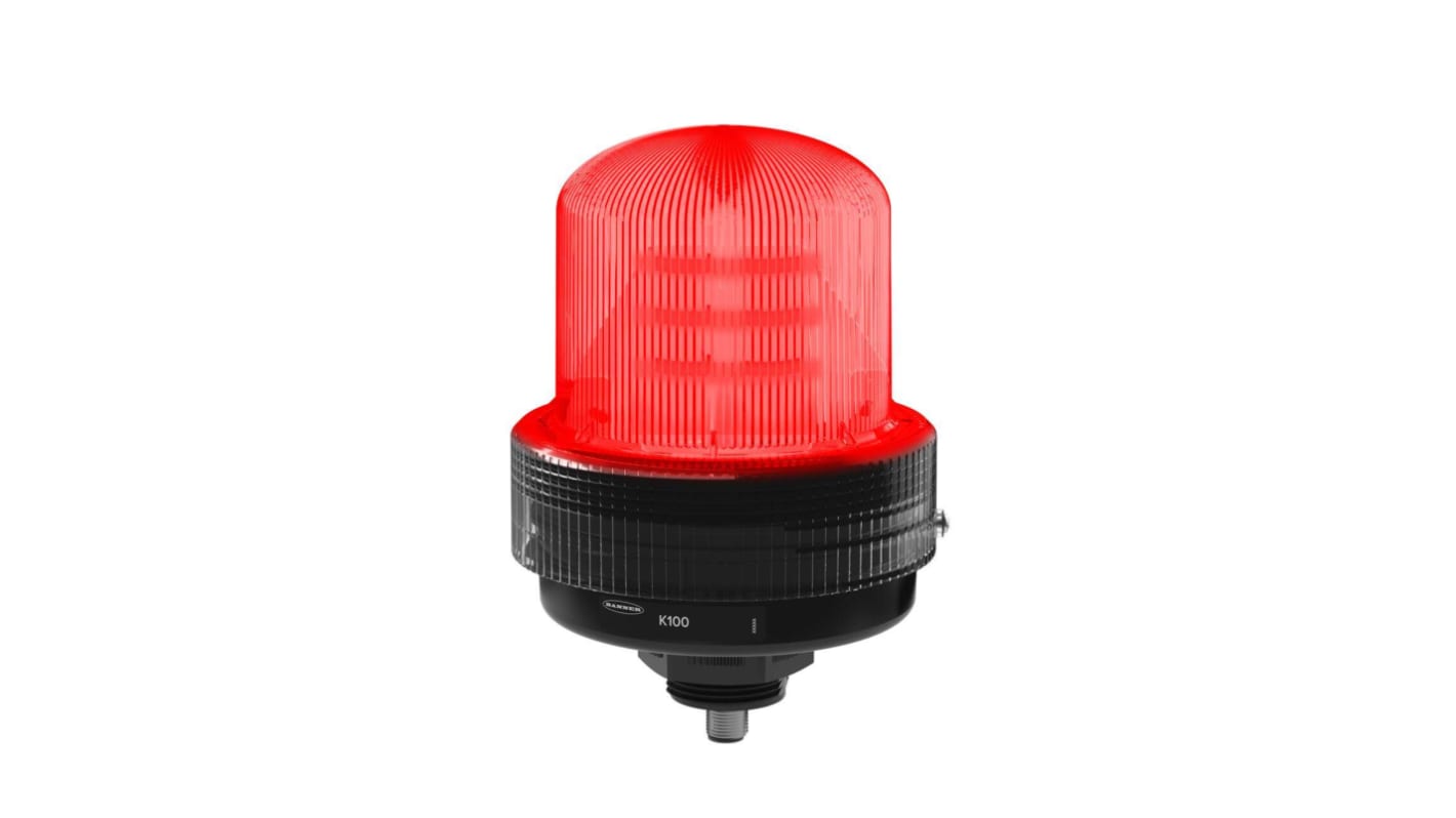 Banner 红色闪光LED警示灯, 12 → 48 V 直流, 底座安装, IP66