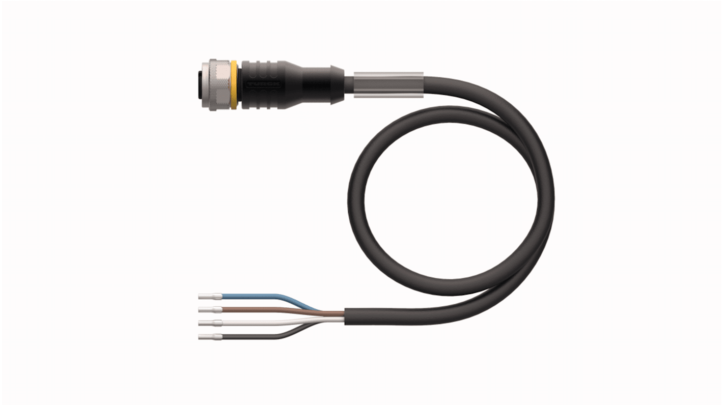 Turck RKC Series, M12 Female Connector, 2m Cable Length, 4.7mm Probe