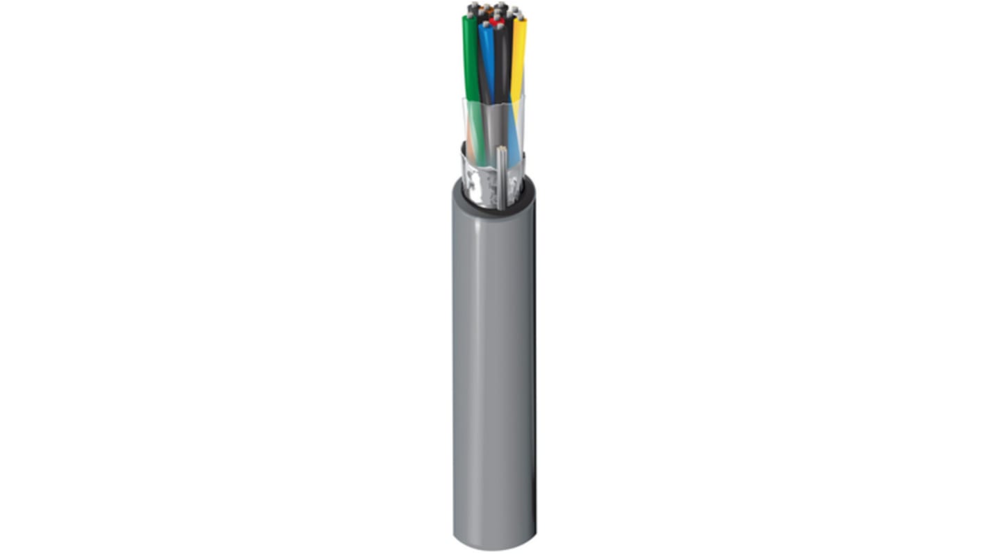 Belden 4芯屏蔽音频控制线 音频线, 0.34 mm2线规, 10.16mm外径, 黑色, 9184系列