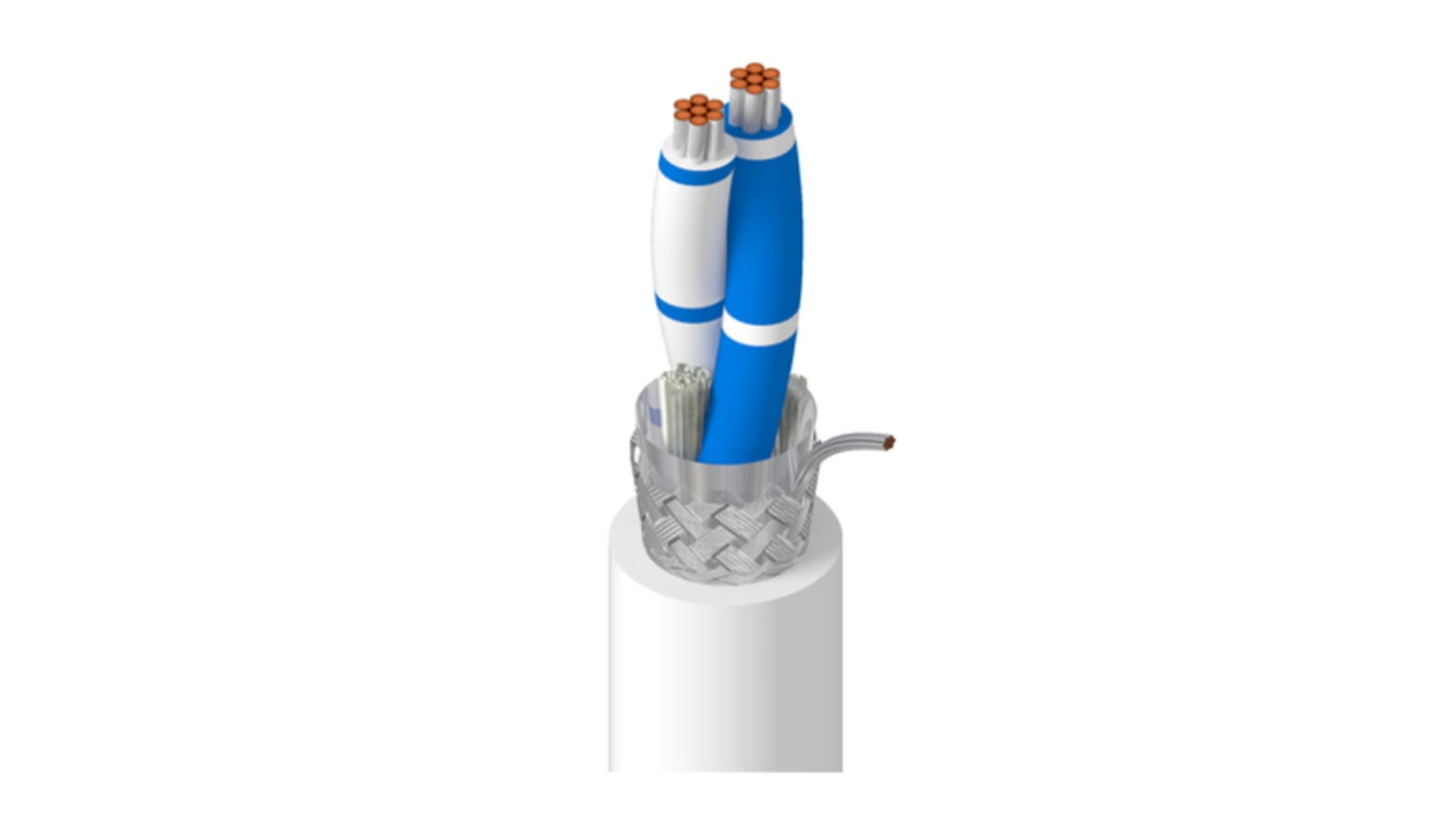 Belden 9841 Series Multipair Cable, 2 Cores, 0.25 mm², Screened, 24 AWG, 30m, Multipaired Cable