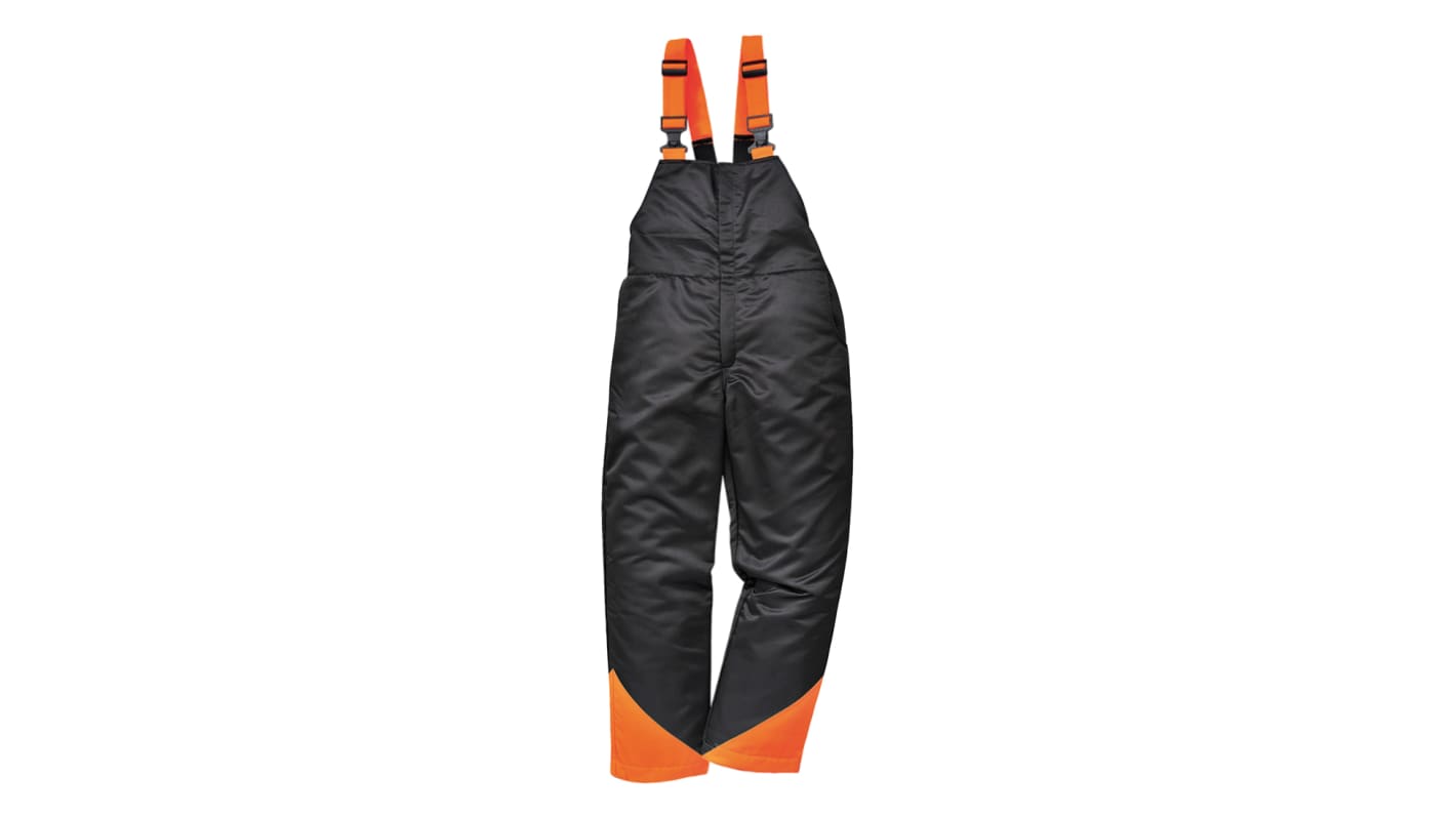 Portwest Unisex Wiederverwendbar  Overall Art Latzhose, Größe M Schwarz, Orange, Fleckenbeständig