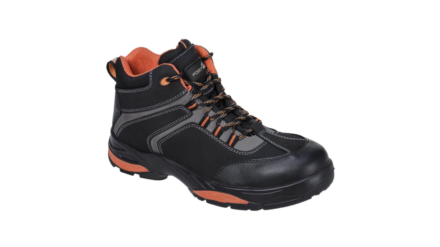Portwest FC60 Black Composite Toe Capped Unisex Safety Boot, UK 10, EU 44