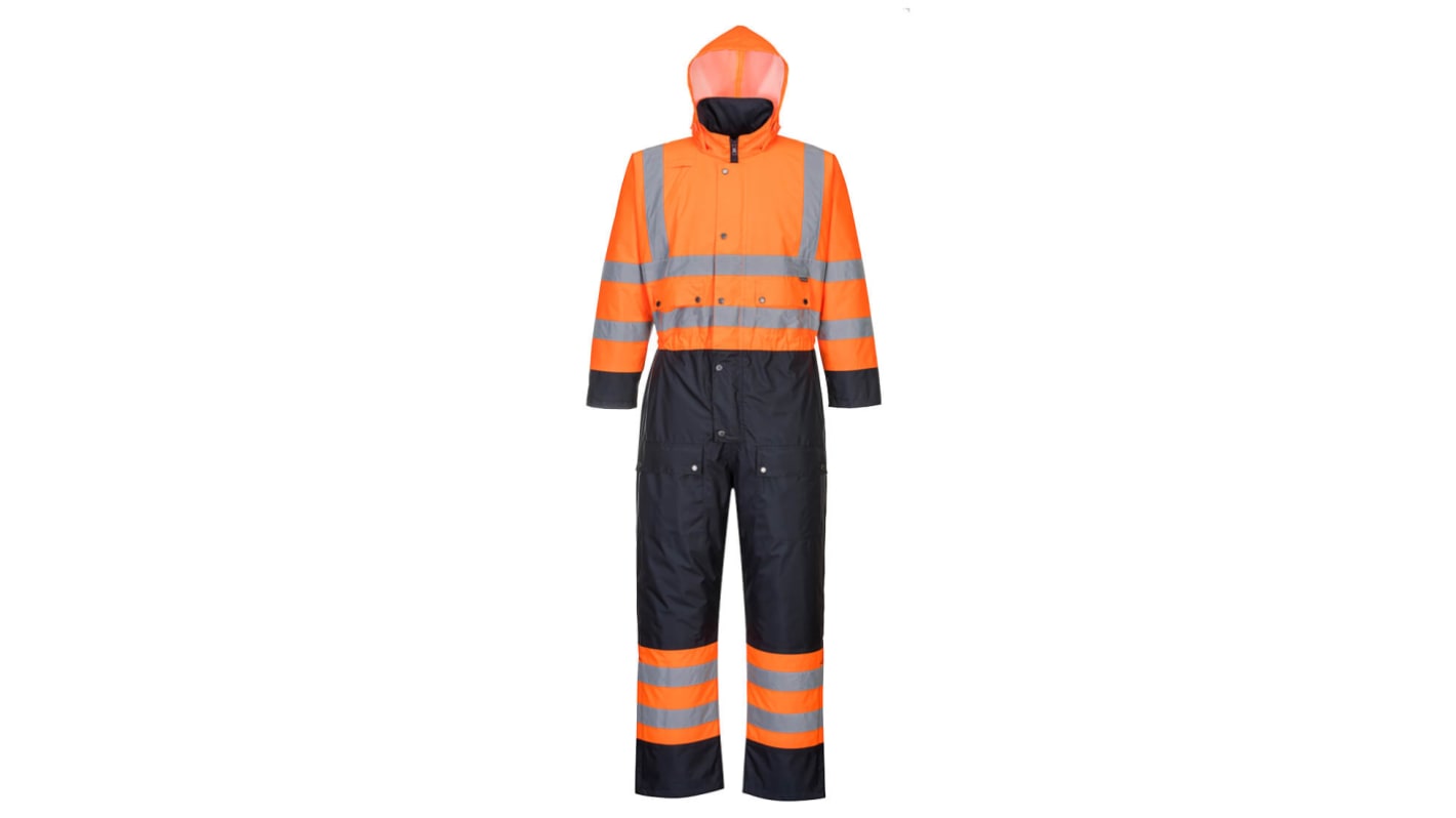 Tuta da lavoro alta visibilità Portwest, M Unisex, col. Arancione/navy