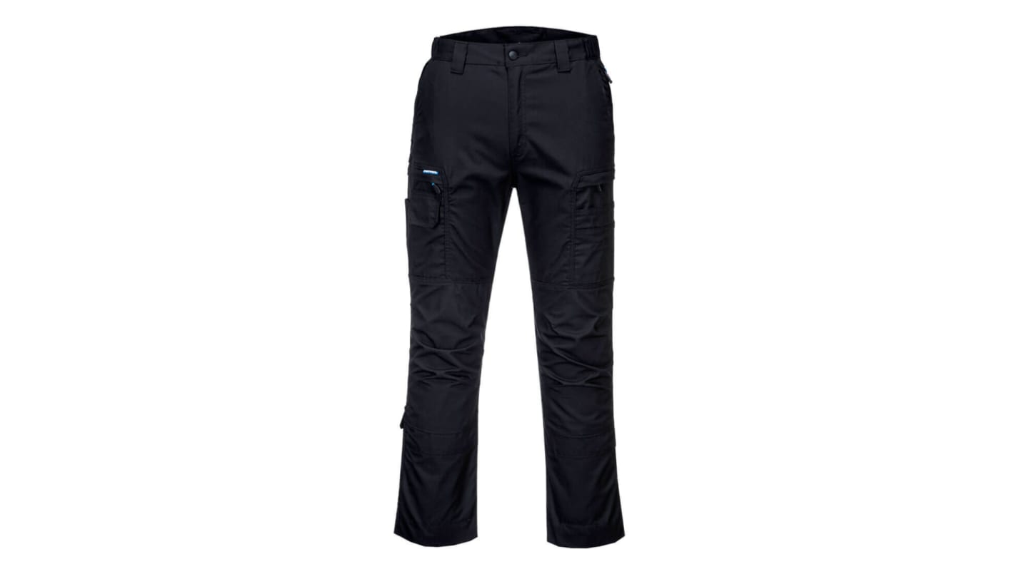 Portwest T802 Unisex Hose Cargohose, Ripstop Schwarz Dehnbar, Größe 80cm / 32Zoll