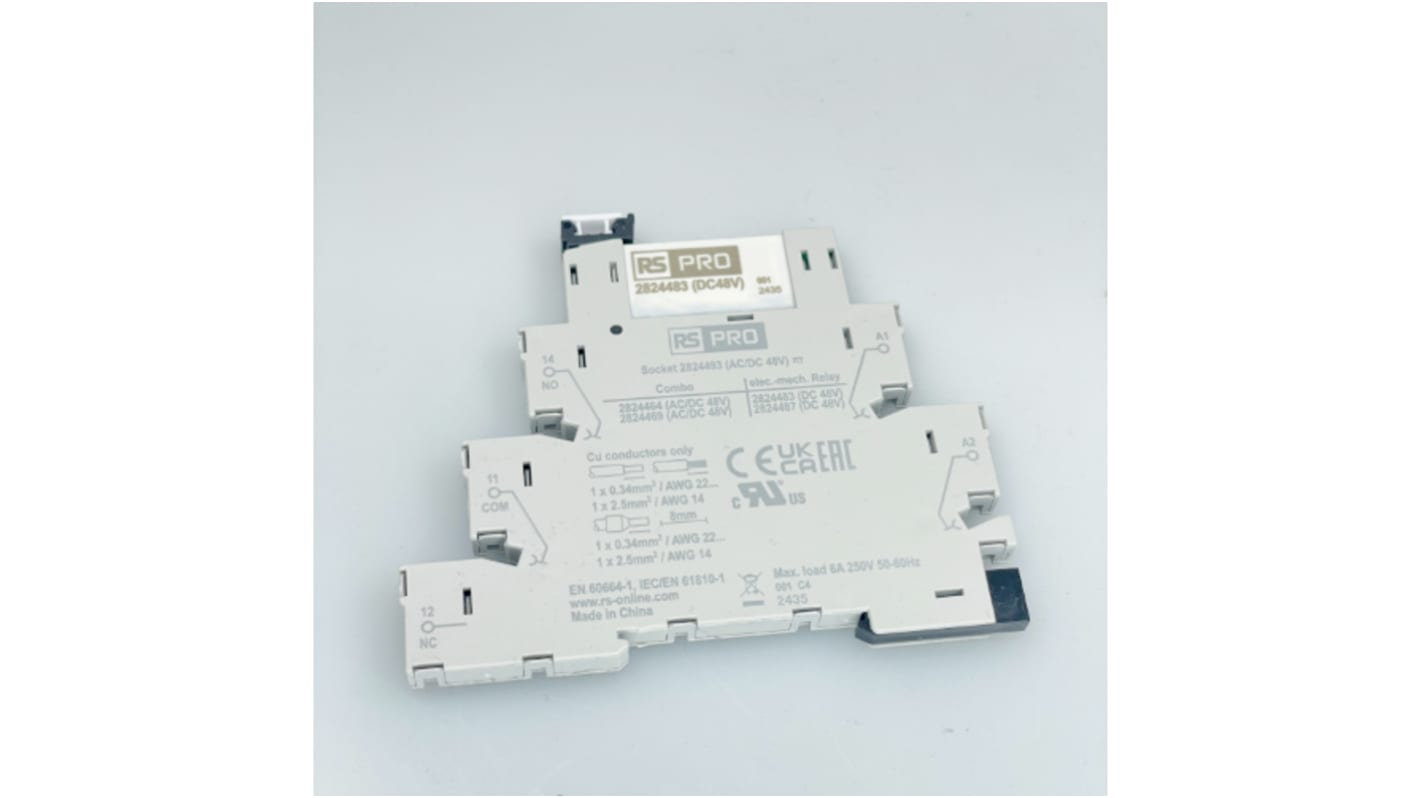 RS PRO Interface Relay, DIN Rail Mount, 24V ac/dc Coil, SPDT, 1-Pole, 6A Load