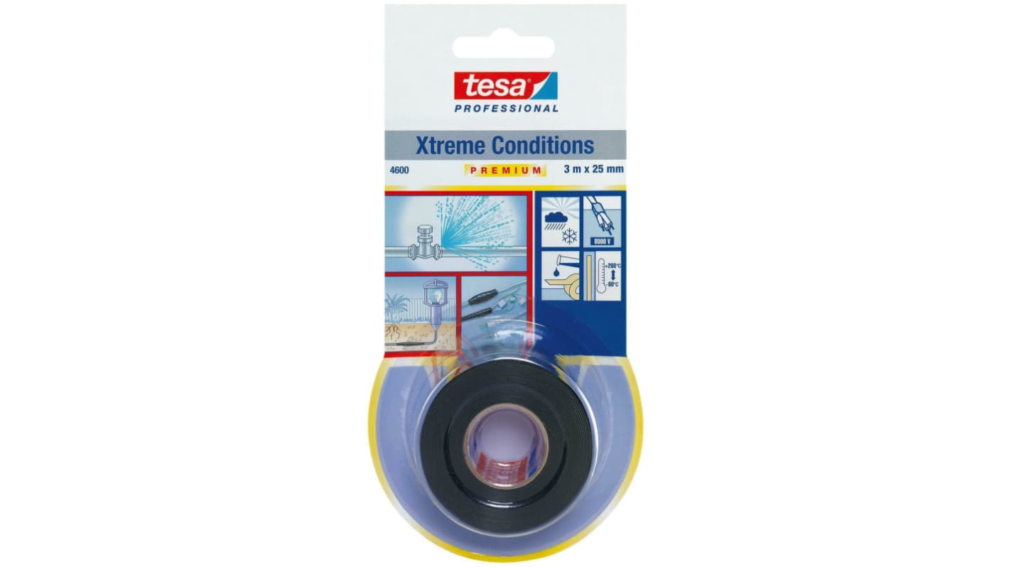 Tesa 4600 Black Self Amalgamating Tape 25 x 10