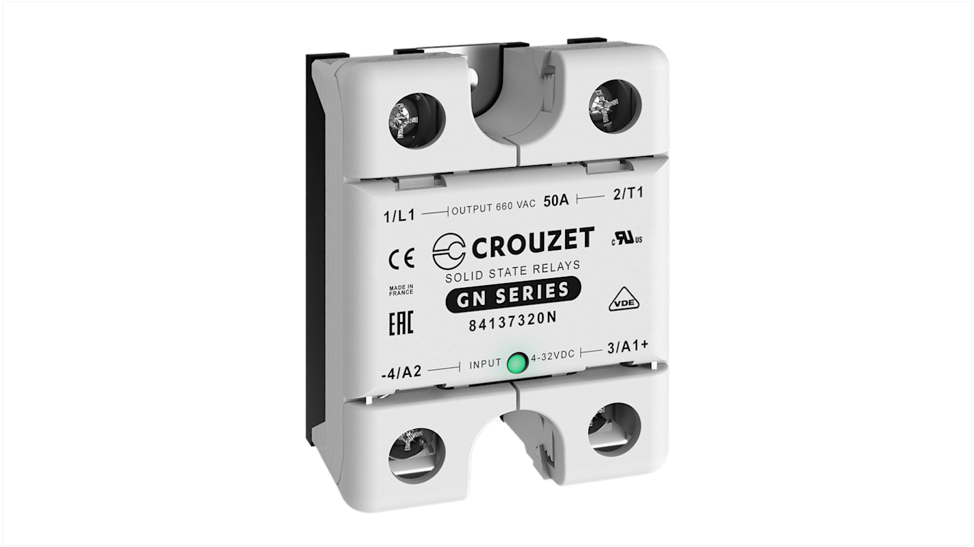Crouzet ソリッドステートリレー, 50 A, 660 V ac, ヒートシンク