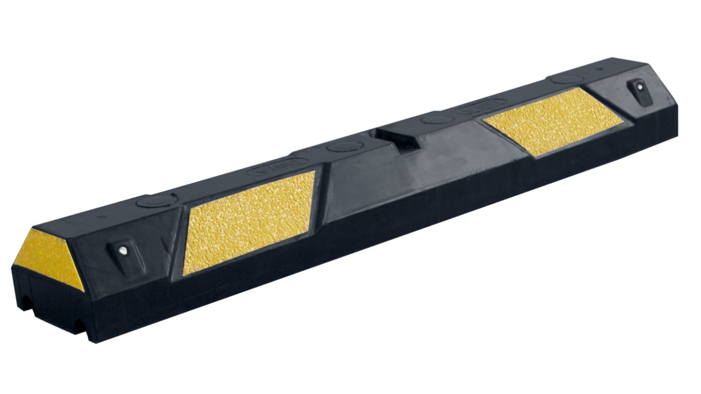 Viso Black & Yellow Rubber Safety Barrier, Black, Yellow Tape