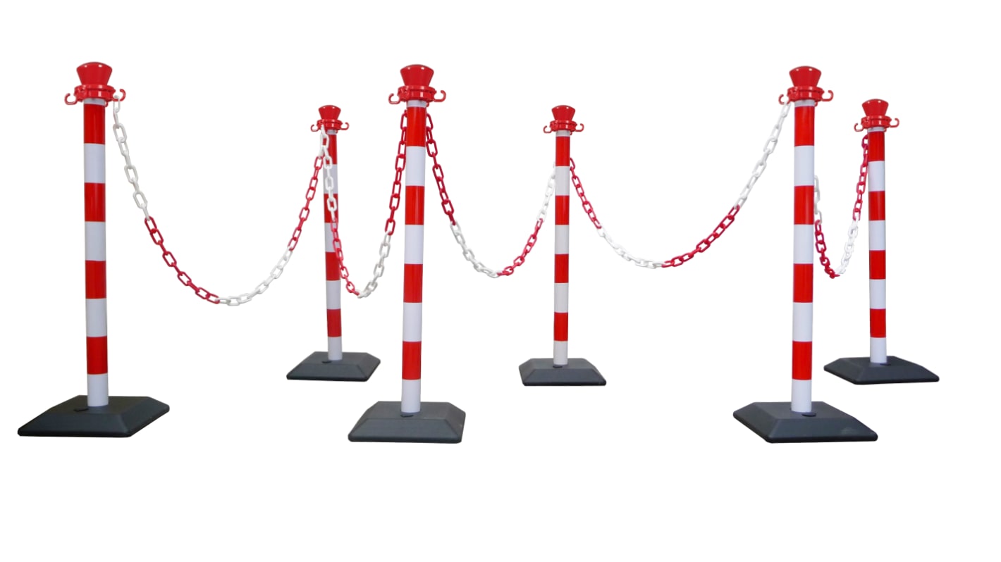 Viso Red & White Plastic Chain Barrier, 10m