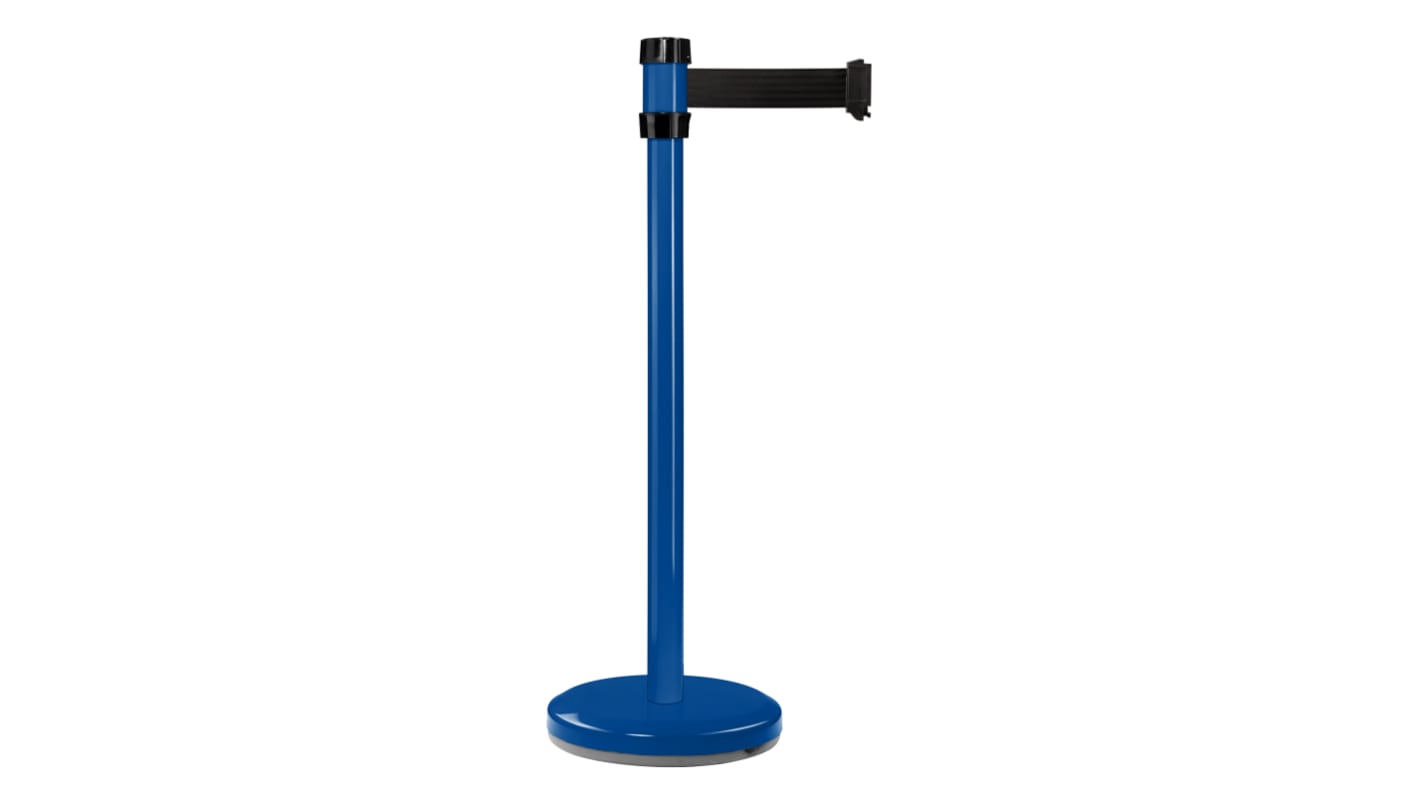 Viso Blue Steel Barrier Post, 2m, Black Tape