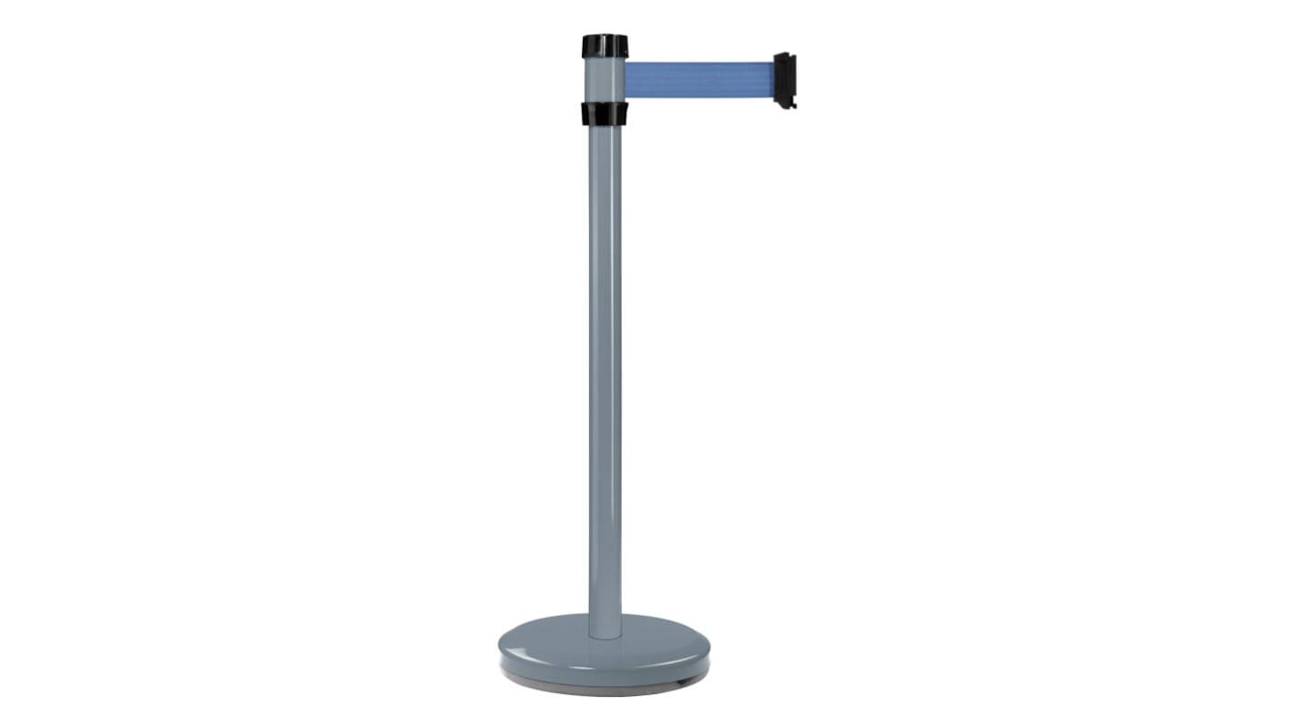 Viso Grey Steel Barrier Post, 2m, Blue Tape