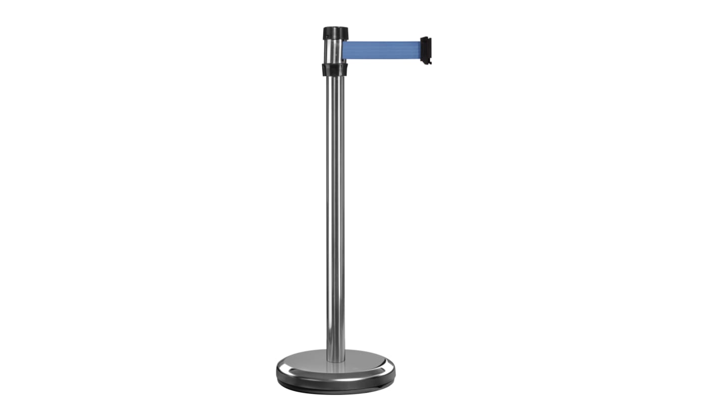 Viso Grey Aluminium Barrier Post, 2m, Blue Tape