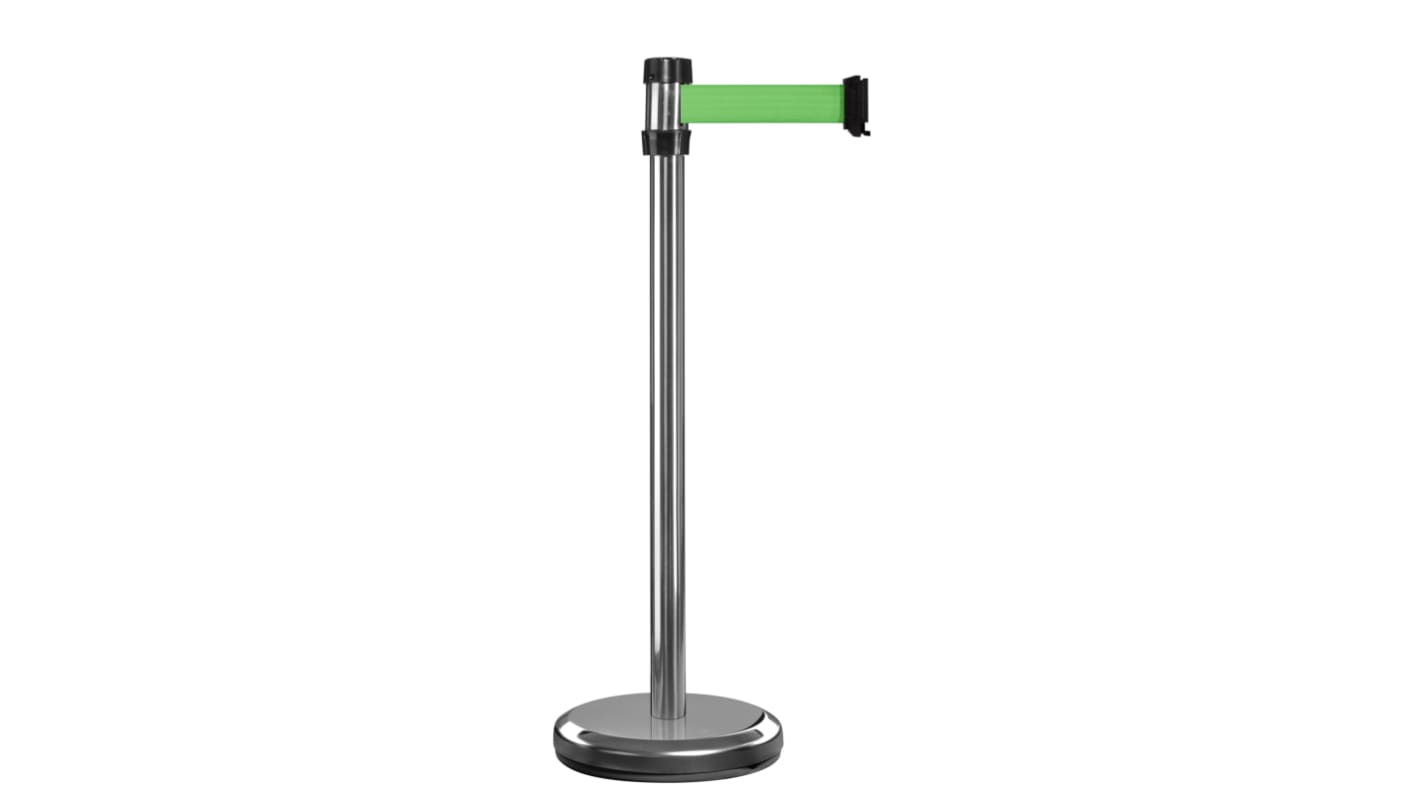 Viso Grey Aluminium Barrier Post, 2m, Green Tape