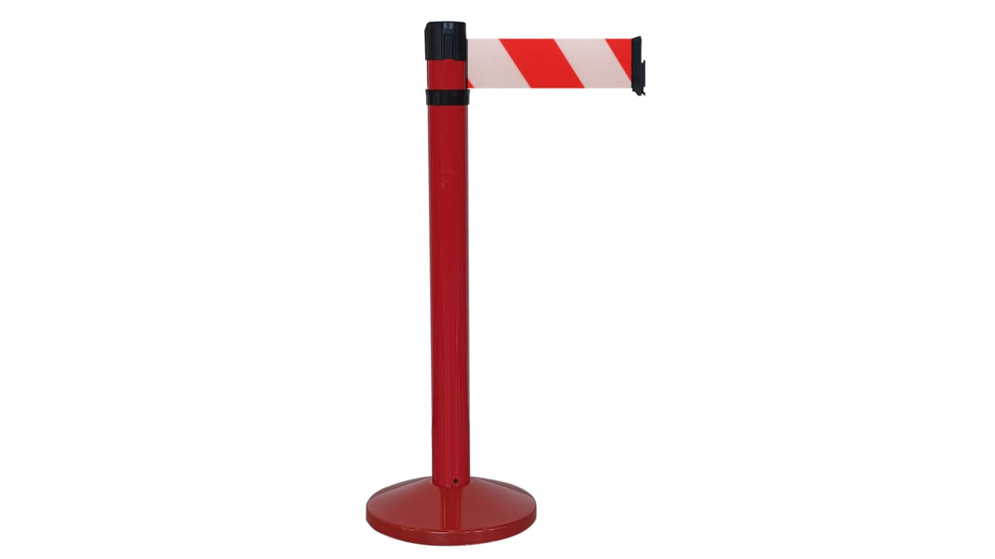 Viso Red Aluminium Barrier Post, 4m, Red, White Tape