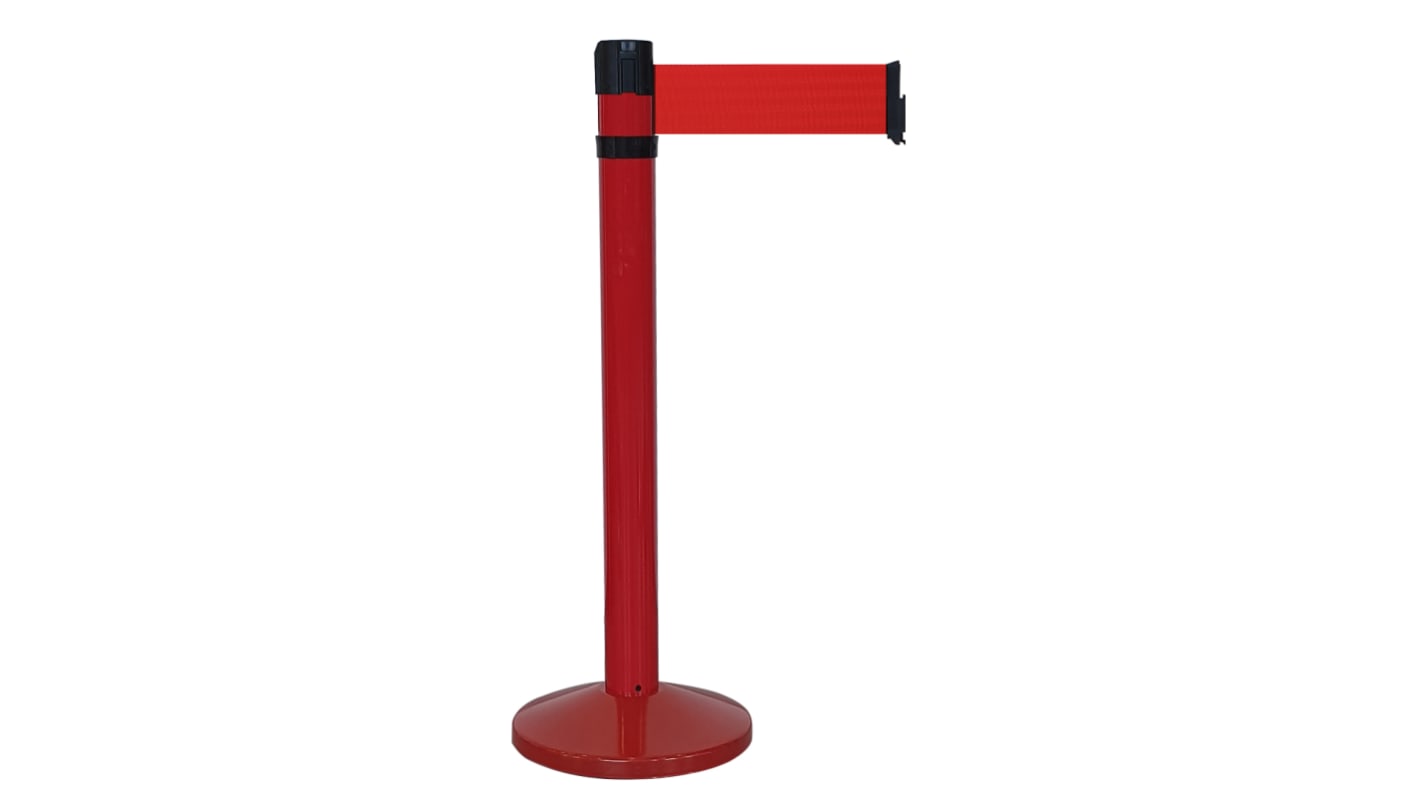 Viso Red Aluminium Barrier Post, 4m, Red Tape