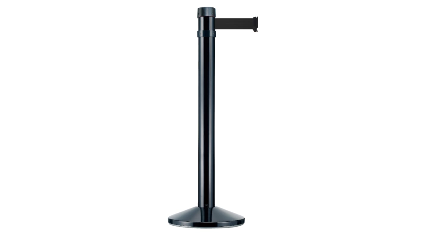 Viso Black Aluminium Barrier Post, 4m, Black Tape